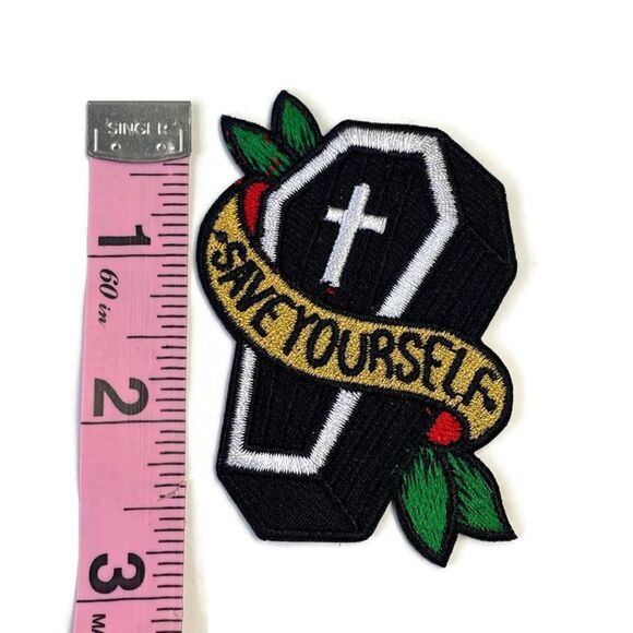 Save Yourself Coffin Embroidered Patch - Picture 3 of 4